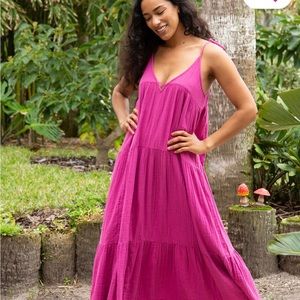 Magenta dress/ pink maxi summer dress